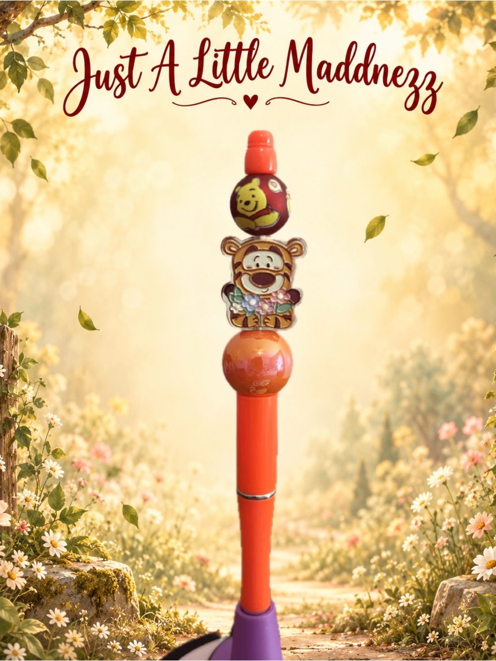 Orange Character Bead Pen
